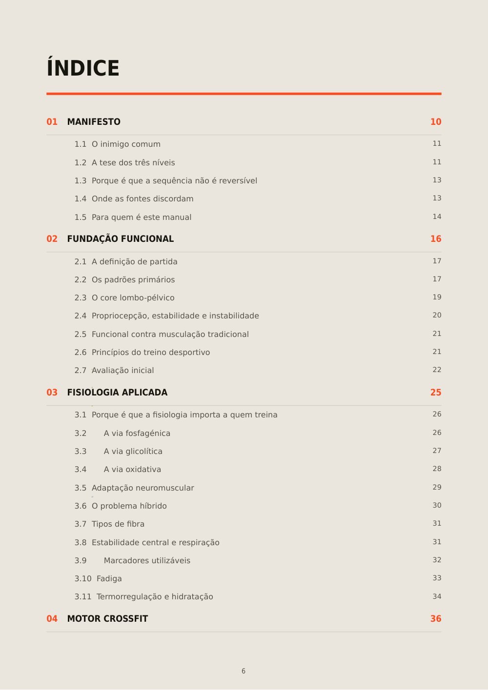 Master Class — Índice — 11 blocos